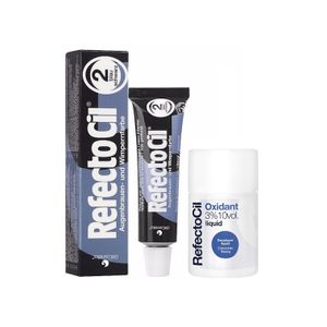 Kit 1 Tinta e 1 Oxidante de Sobrancelhas Refectocil N° 2 Preto Azulado