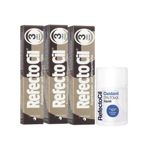 Kit 3 Tinta e 1 Oxidante Sobrancelhas Refectocil Nº3 Castanho Natural
