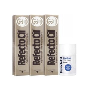 Kit 3 Tinta e 1 Oxidante Sobrancelhas Refectocil N°3.1 Castanho Claro