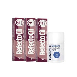 Kit Refectocil 3 Tinta + 1 Oxidante N° 4 Acaju