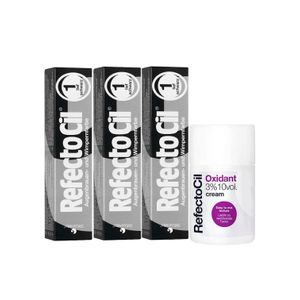 Kit Refectocil 3 Tinta + 1 Oxidante Creme N°1 Preto