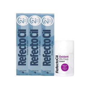Kit Refectocil 3 Tinta + 1 Oxidante Creme N° 2.1 Azul Profundo