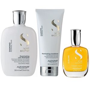 Kit Banho de Brilho Alfaparf Semi Di Lino Diamond Pequeno