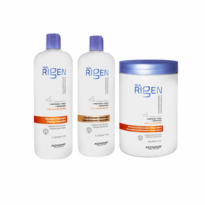 Kit Shampoo, Condicionador e Máscara Reparadora Alfaparf Real Rigen
